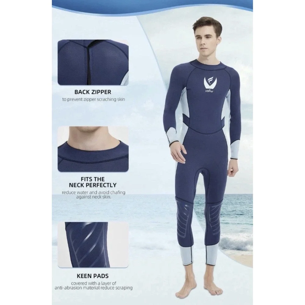 3MM Neoprene Wetsuit Vofiw Men's Size XL Swimming Surfing Scuba Diving Suit